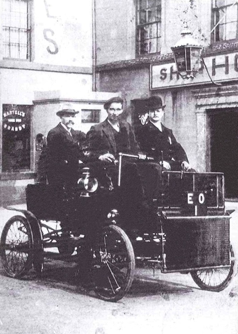 James Fisher in his motor car