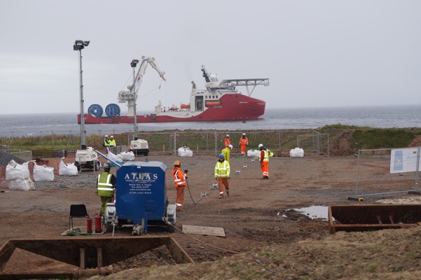 MeyGen tidal array's subsea export cables successfully deployed in just four days at Pentland Firth, Scotland.