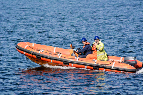 RIB carrying out surveillance