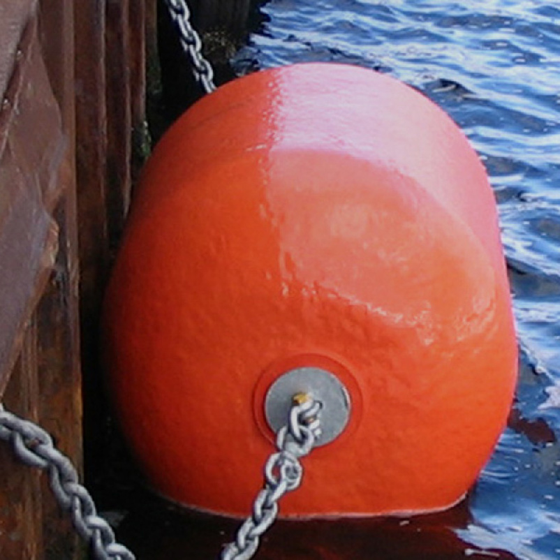 Orange foam floating fender