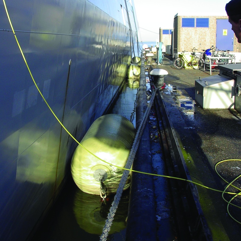 Yellow foam floating fender