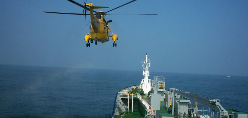 RAF Search and Rescue helicopter training exercise.