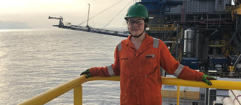 ScanTech Offshore was joined by 20-year-old field operator Mhairi Forsyth on her very first offshore job during a well testing support contract off the Ivory Coast.