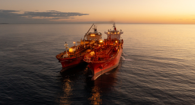 Navigator Global And The Green Pioneer At Dusk At The Outer Anchorage Of Port Dampier